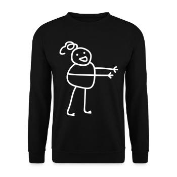Hugging Man Gift - Unisex Sweatshirt - black - Front - Alina (178cm) & Michal (187cm)