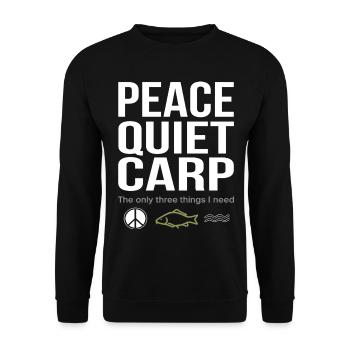 Peace, Tranquility, Carp, Fishing, Fun - Unisex Sweatshirt - black - Front - Alina (178cm) & Michal (187cm)