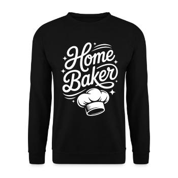 Home Baker – Küchenchef Design - Unisex Pullover - Schwarz - Vorne - Alina (178cm) & Michal (187cm)