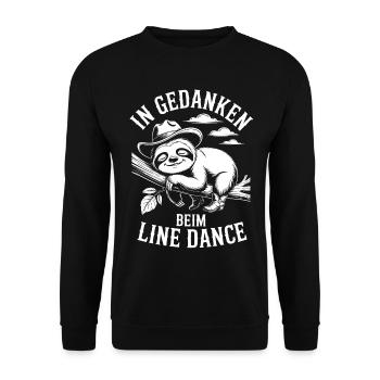Sloth dreams of line dancing - Unisex Sweatshirt - black - Front - Alina (178cm) & Michal (187cm)