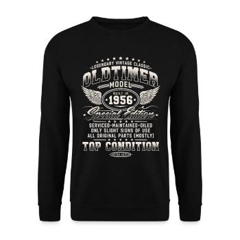 Cadeau d’anniversaire vintage 1956 vintage pour le 70e anniversaire - Sweat-shirt Unisexe - noir - Devant - Alina (178cm) & Michal (187cm)