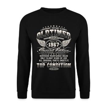 Vintage 1967 Vintage Retro Birthday Gift - Unisex Sweatshirt - black - Front - Alina (178cm) & Michal (187cm)
