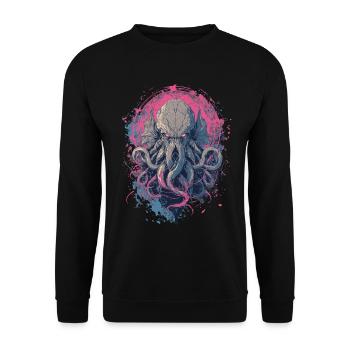 Cosmic Tentacle Creature – Dark Horror Art - Unisex Sweatshirt - black - Front - Alina (178cm) & Michal (187cm)