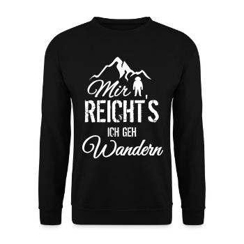 Mir reicht's: ich Geh Wandern - Unisex Pullover - Schwarz - Vorne - Alina (178cm) & Michal (187cm)
