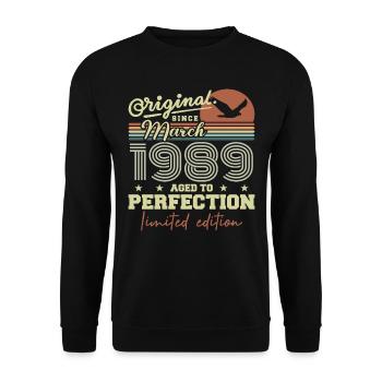 birthday March 1989 - Unisex Sweatshirt - black - Front - Alina (178cm) & Michal (187cm)