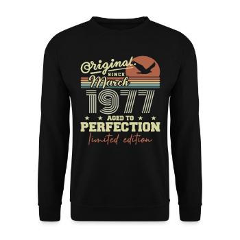 Birthday March 1977 - Unisex Sweatshirt - black - Front - Alina (178cm) & Michal (187cm)