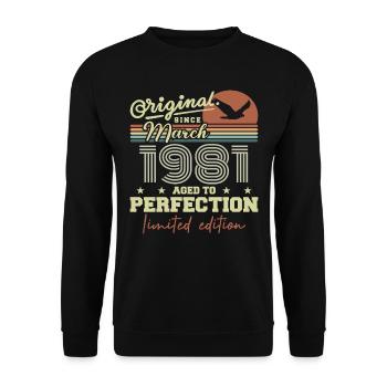Anniversaire Mars 1981 - Sweat-shirt Unisexe - noir - Devant - Alina (178cm) & Michal (187cm)