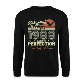 Birthday March 1988 - Unisex Sweatshirt - black - Front - Alina (178cm) & Michal (187cm)