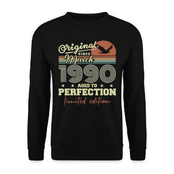 Anniversaire Mars 1990 - Sweat-shirt Unisexe - noir - Devant - Alina (178cm) & Michal (187cm)
