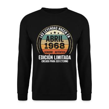 Avril 1968 Cadeau 58e Anniversaire Avril 1968 - Sweat-shirt Unisexe - noir - Devant - Alina (178cm) & Michal (187cm)