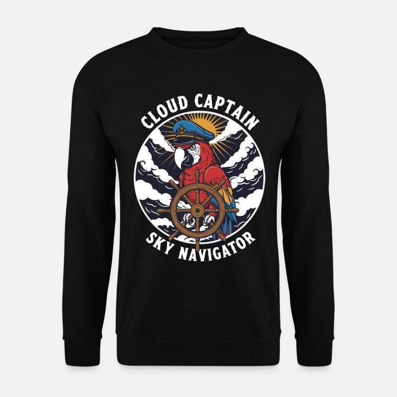 Perroquet Capitaine Cloud Sky Navigator - Sweat-shirt Unisexe - noir