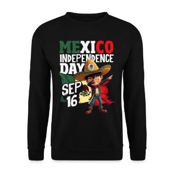 Mexiko Stolz & Heimat Mexikaner Mexico Flagge - Unisex Pullover - Schwarz - Vorne - Alina (178cm) & Michal (187cm)