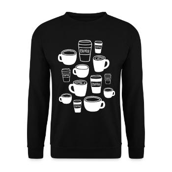Coffee Kaffeebecher - Unisex Pullover - Schwarz - Vorne - Alina (178cm) & Michal (187cm)