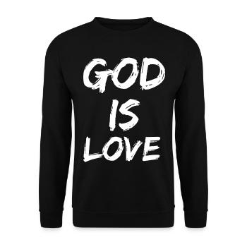 god is love - Unisex Pullover - Schwarz - Vorne - Alina (178cm) & Michal (187cm)