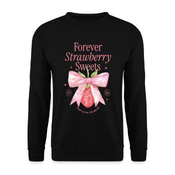 Coquette Bow fraise millésime - Sweat-shirt Unisexe - noir - Devant - Alina (178cm) & Michal (187cm)