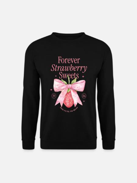 Coquette Bow Strawberry Vintage - Unisex Sweatshirt - black