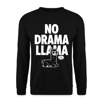 No Drama Llama – Cooles Lama - Unisex Pullover - Schwarz - Vorne - Alina (178cm) & Michal (187cm)