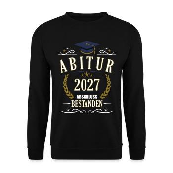 Abitur 2027 - Unisex Pullover - Schwarz - Vorne - Alina (178cm) & Michal (187cm)