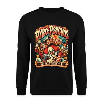 Pyro Clowns - Unisex Pullover - Schwarz - Vorne - Alina (178cm) & Michal (187cm)