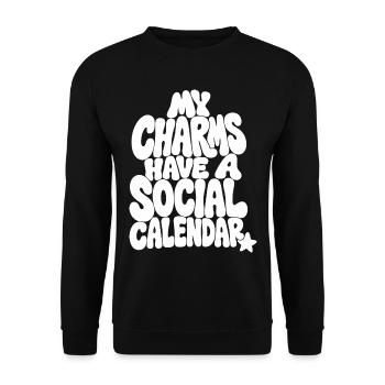 Charms – My Charms Have a Social Calendar - Unisex Pullover - Schwarz - Vorne - Alina (178cm) & Michal (187cm)
