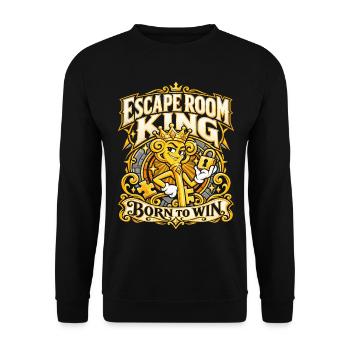 Escape Room King - Born to win - Unisex Pullover - Schwarz - Vorne - Alina (178cm) & Michal (187cm)