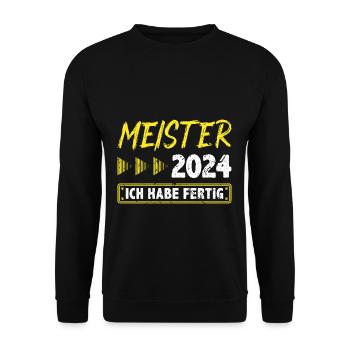 Meister 2024 Ich Habe Fertig Meister - Unisex Pullover - Schwarz - Vorne - Alina (178cm) & Michal (187cm)
