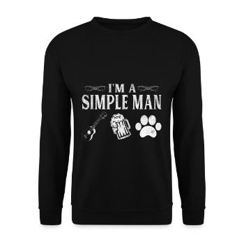 Guitar Player Im A Simple Man Guitars Beer Dogs - Unisex Sweatshirt - black - Front - Alina (178cm) & Michal (187cm)