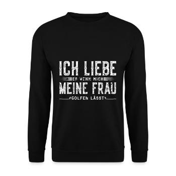 Lustig Golf - Unisex Pullover - Schwarz - Vorne - Alina (178cm) & Michal (187cm)