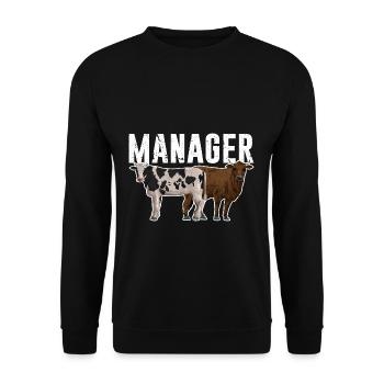 Kuh Landwirt Milchbauer Verrückte Kühe - Unisex Pullover - Schwarz - Vorne - Alina (178cm) & Michal (187cm)