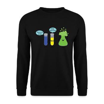 Überreaktion Funny Design - Unisex Pullover - Schwarz - Vorne - Alina (178cm) & Michal (187cm)