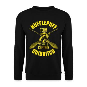 Harry Potter Hufflepuff Team Captain Quidditch - Unisex Sweatshirt - black - Front - Alina (178cm) & Michal (187cm)
