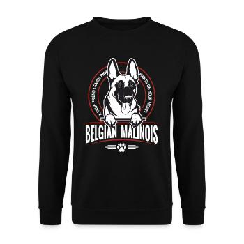 Belgian Malinois - Unisex Pullover - Schwarz - Vorne - Alina (178cm) & Michal (187cm)