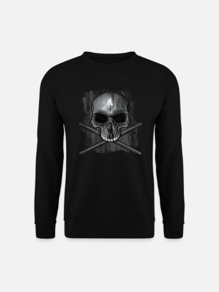 Drummer Skull - Unisex Sweatshirt - black