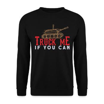 Tank Soldier - Tank Tshirt - Soldier Gift - Unisex Sweatshirt - black - Front - Alina (178cm) & Michal (187cm)