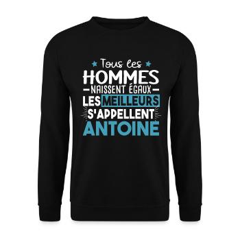 Antoine Prénom Homme Cadeau Humour - Sweat-shirt Unisexe - noir - Devant - Alina (178cm) & Michal (187cm)