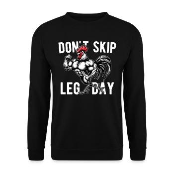 Dont Skip Leg Day Palestra GYM Spiritosa Funny - Unisex Sweatshirt - black - Front - Alina (178cm) & Michal (187cm)