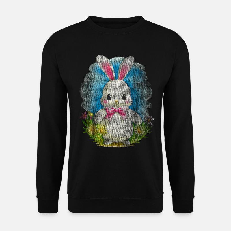 White Bunny Easter - Unisex Sweatshirt - black