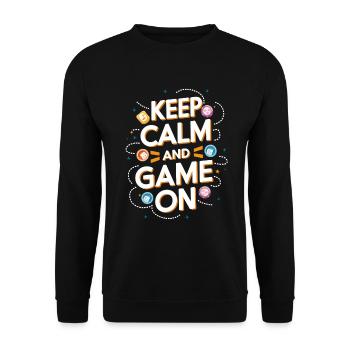 GAMER GAME ON KEEP CALM - Unisex Sweatshirt - black - Front - Alina (178cm) & Michal (187cm)