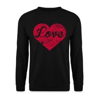 Love Heart - Unisex Sweatshirt - black - Front - Alina (178cm) & Michal (187cm)