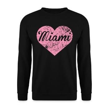 Miami Herz - Unisex Pullover - Schwarz - Vorne - Alina (178cm) & Michal (187cm)