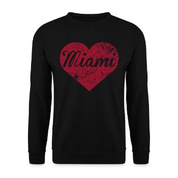 Miami Herz - Unisex Pullover - Schwarz - Vorne - Alina (178cm) & Michal (187cm)