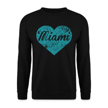 Miami Herz - Unisex Pullover - Schwarz - Vorne - Alina (178cm) & Michal (187cm)