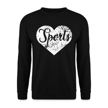 Sports Heart - Unisex Sweatshirt - black - Front - Alina (178cm) & Michal (187cm)