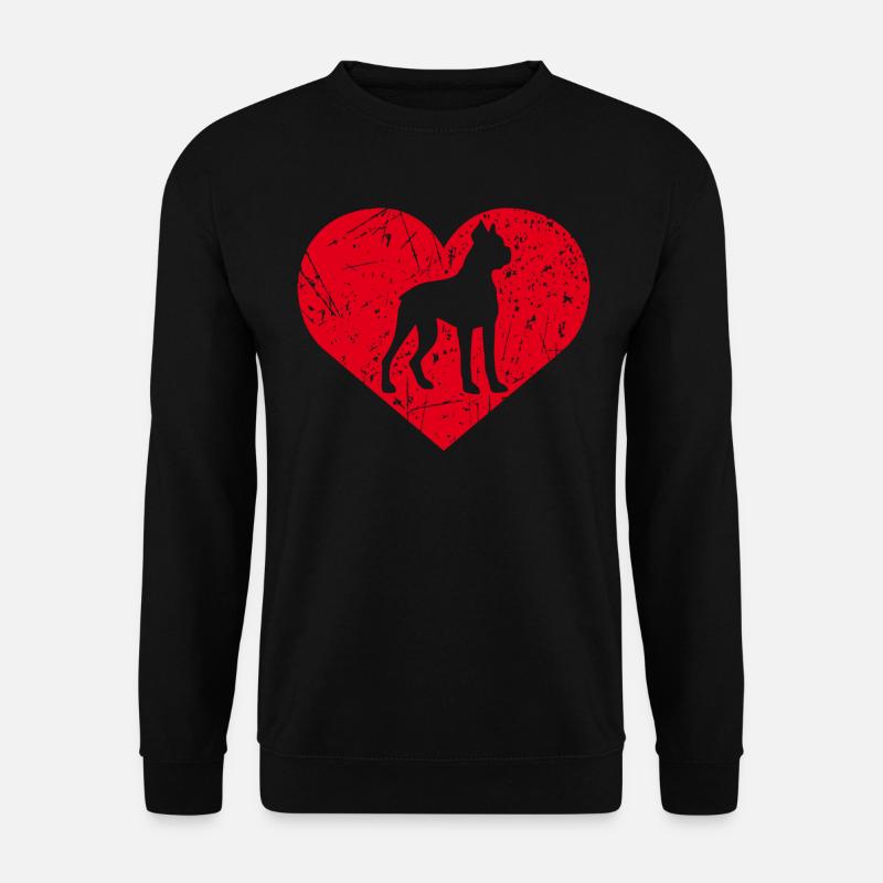 Boxer Hund Herz - Unisex Pullover - Schwarz