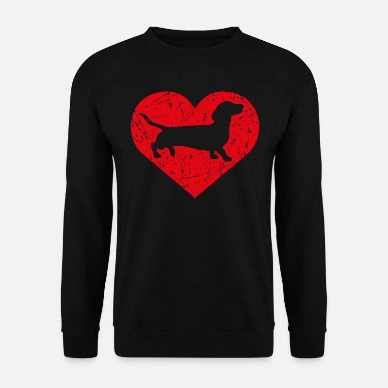 Dackel Dachshund Herz - Unisex Pullover - Schwarz