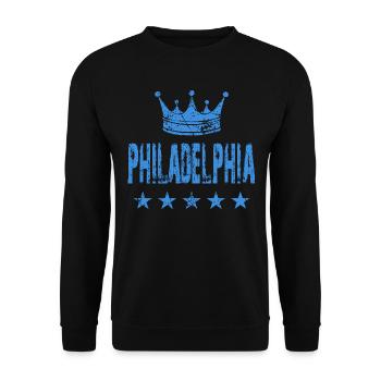 Philadelphia - Unisex Pullover - Schwarz - Vorne - Alina (178cm) & Michal (187cm)