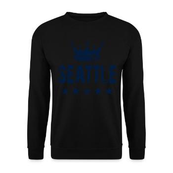 Seattle Krone Sterne - Unisex Pullover - Schwarz - Vorne - Alina (178cm) & Michal (187cm)