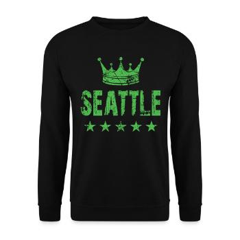 Seattle Crown Stars - Unisex Sweatshirt - black - Front - Alina (178cm) & Michal (187cm)