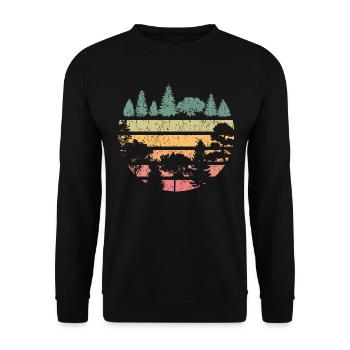 Forest Nature Landscape - Unisex Sweatshirt - black - Front - Alina (178cm) & Michal (187cm)