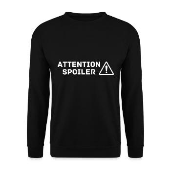 Attention SPOILER - Sweat-shirt Unisexe - noir - Devant - Alina (178cm) & Michal (187cm)
